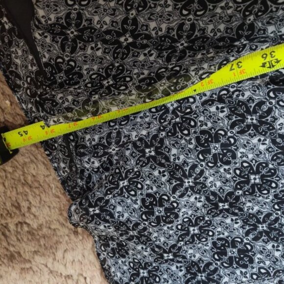 Evan-Picone Black White Patterned Halter Neck Dress Ruched Waist Size 12 - Picture 8 of 10